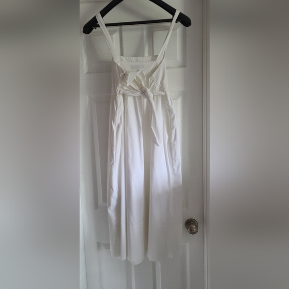 Banana Republic Beyaz Poplin Midi Dress-8 - Picture 4 of 5